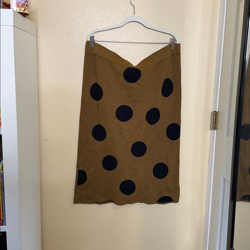 Who What Wear Brown and Black Polka Dot skirt